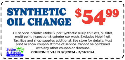 $54.99 Synthetic Oil Change